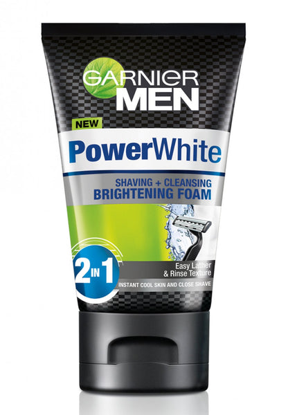 GARNIER MEN POWER WHITE SHAVING & CLEANSING BRIGHTENING FOAM 50 Ml